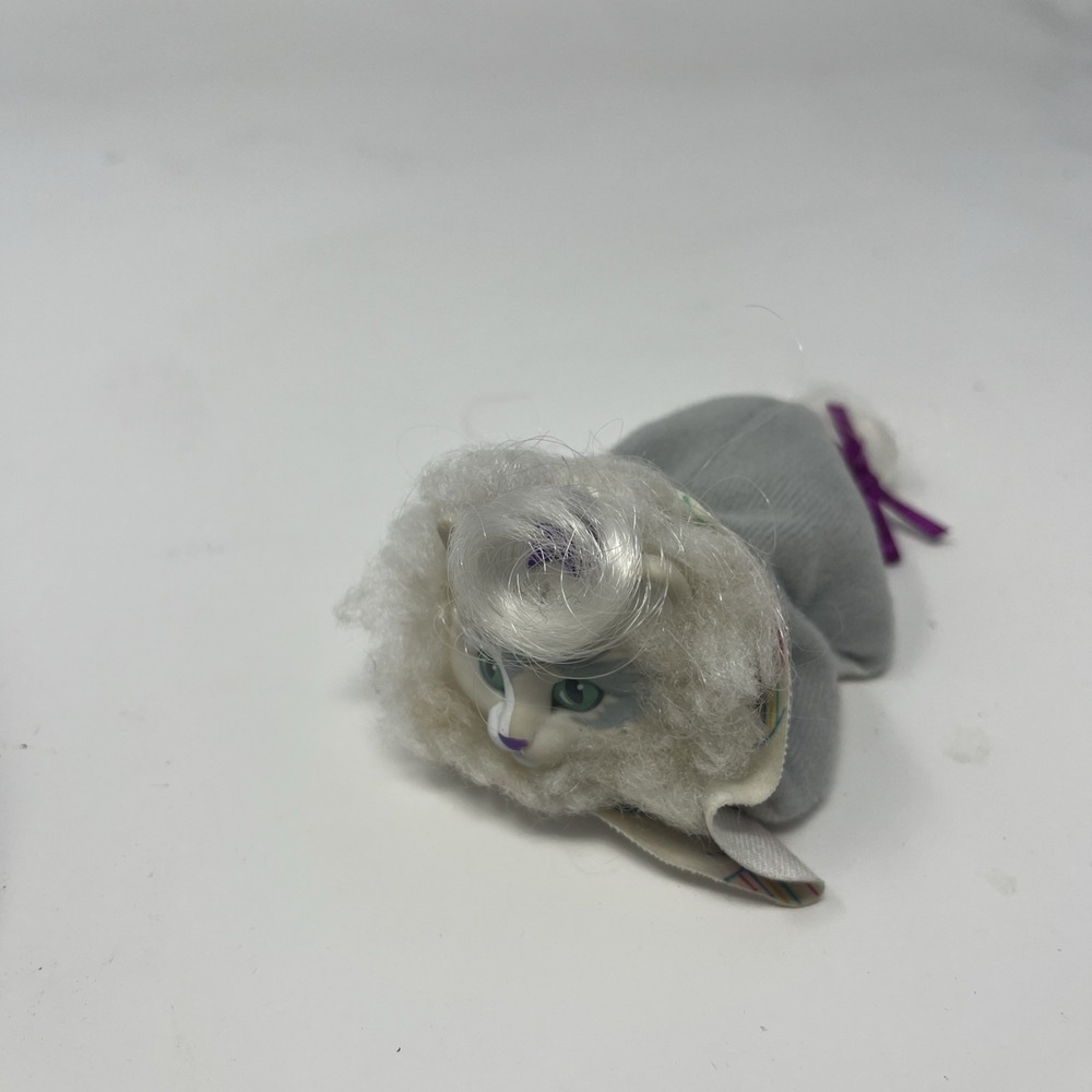 1993 Hasbro Playful Hair Cat Kitty Surprise Grey Purple RARE Puppy Surprise
